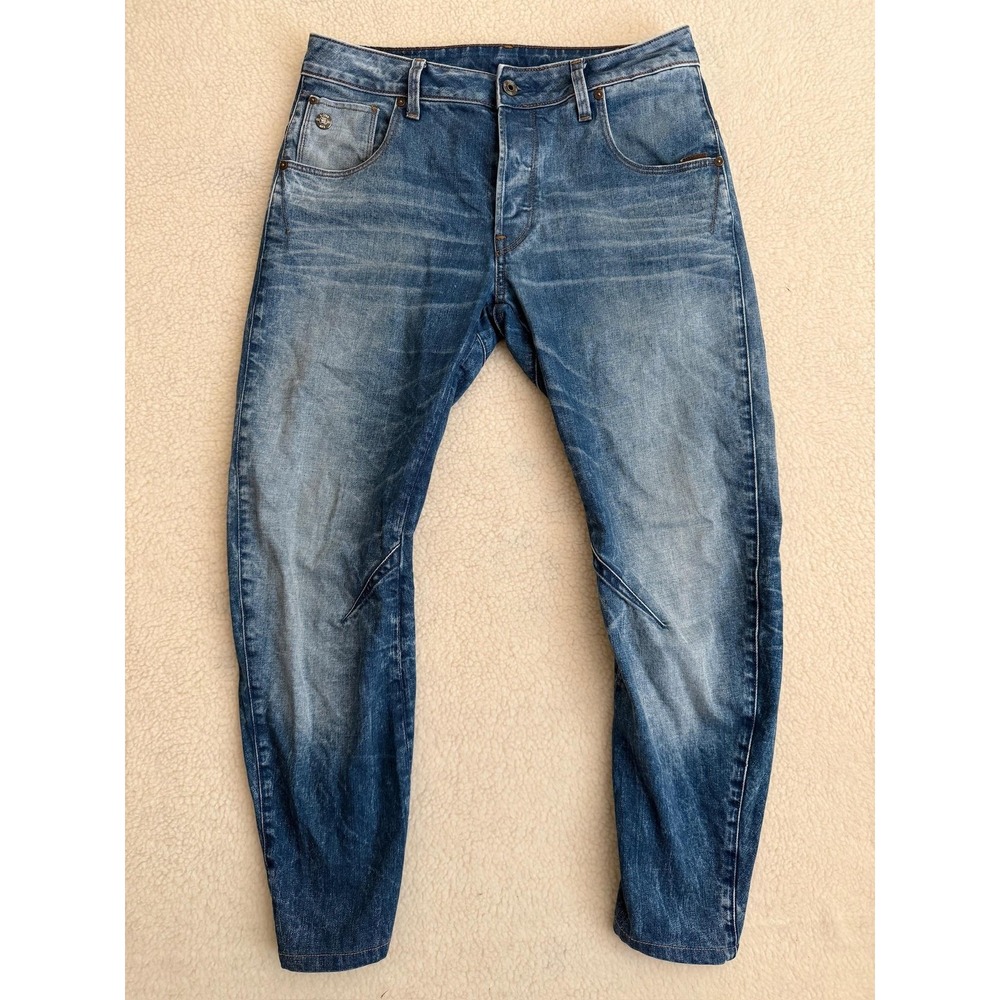 G-Star RAW Arc 3D Slim Jeans Mens 30x28 Blue Medium Wash Tapered Stretch Denim